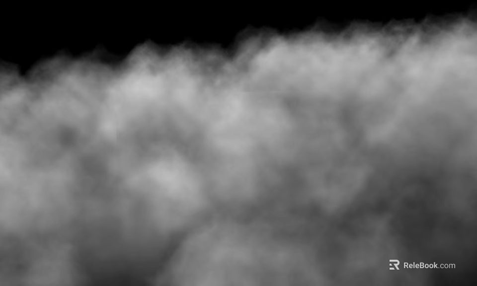 Soft White Smoke Floating Cloud Like Formation Against Black Background 3d model 