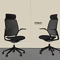 Calligaris Modern Ergonomic Office Chairs With Mesh Backrest Black Frame And Wheels