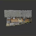 Dilapidated Old Thatched House With Weathered Roof And Broken Wooden Structure