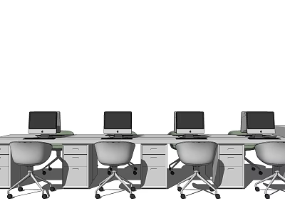 Modern Office Desk and Chair Fashion Office Desk and Chair Combination 3d model