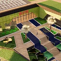 Modern Architectural Design Featuring Green Roofs Solar Panels Open Spaces And Tree-lined Walkways 3d model