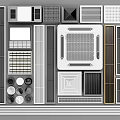Various Modern Air Conditioner Vents With Different Grid Patterns Shapes And Styles For Interior Decor