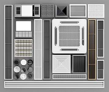 Modern air outlet air conditioner outlet air conditioner louver central air conditioner 3d model