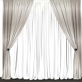 Elegant Beige Curtains With White Sheer Layers For Modern Home Window Decor
