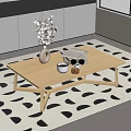 Modern Coffee Table Log Coffee Table Wood Rectangular 3d model