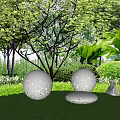 Spherical Outdoor Lights With Hollowed-out Light Spots For Garden Lawn And Trees