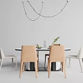 Modern Dining Table and Chair Combination 3d model