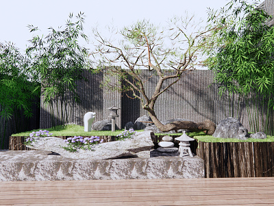 New Chinese style landscape sketch courtyard landscape model