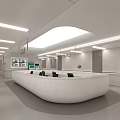 Modern Hospital Outpatient Clinic Reception With Curved Desk