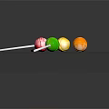 Colorful Lollipops With White Sticks Neatly Arranged On Transparent Crystal Tray