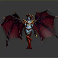 Woman With Red Wings Blue Body And Ornate Headpiece Fantasy Character