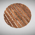 Rustic Outdoor Table With Wooden Plank Top And Decorative Metal Curved Legs