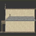 Scenic Classical Building Exterior With Beige Walls Gray Roofs Multiple Windows And Decorative Details