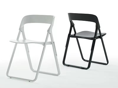 Modern Foldable Leisure Chairs In White And Black With Minimalist Design 3d model