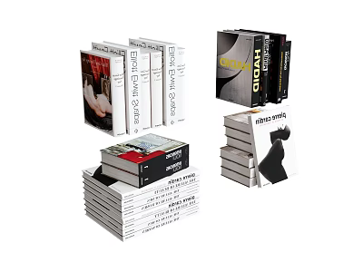 Stacked Literary Books With Various Cover Designs And Hardcover Paperback Editions 3d model