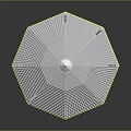 Advanced White Octagonal Spacecraft Structure With Central Light And Grid Texture 3d model