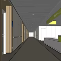 Modern Hospital Outpatient Clinic Corridor With Reception Desk And Wooden Walls Design