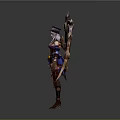 Steampunk Female Character In Detailed Outfit With Ornate Biomechanical Wings And Metallic Gears
