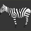 Zebra Animal Character 3D Render Model With Black White Stripes And Glossy Surface Reflection 3d model