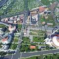 Aerial View of Modern Industrial Plant Featuring Large Domed Storage Tanks and Green Spaces