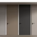 Modern Interior Hinged Doors In Various Colors With Wooden Texture And Metal Handles