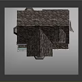 Vintage Style Miniature House Model With Tiled Roof And Wooden Details