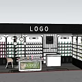 Modern Shopping Mall Counter Design With LOGO And Product Display Shelves