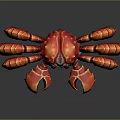 Vibrant Red Aquatic Crab With Sharp Claws Multiple Legs And Striking Appearance 3d model