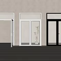 Stylish Modern Double Doors With Glass Panels White Black Frames Interior Display Design
