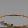 Wooden Circular Train Track With Colorful Cars For Kids Room Furniture