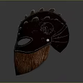 Medieval Leather Helmet Design With Spikes Stitches Wooden Face Guard And Rivets