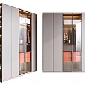 Sleek Modern Wardrobe With Glass Doors Interior Storage Drawers And Hanging Space