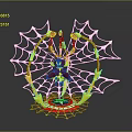 Spider Web Structure Featuring Golden Frame Red Spider Man Figure And Captain America Shield
