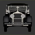 Vintage Classic Car with Dark Blue and Green Roof Chrome Grille Headlights and Spoked Wheels