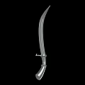 Traditional Curved Sword Weapon With Sharp Metal Blade And Decorative Handle Design