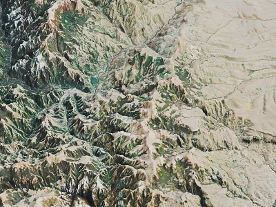 Mountainous Terrain Displaying Rugged Landforms Lush Green Vegetation And Rolling Valleys 3d model