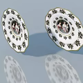 Elegant Ceramic Decorative Plates With Intricate Floral Patterns And Central Figure Art
