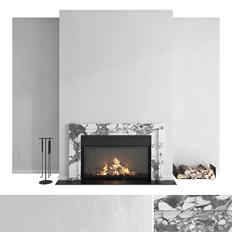 Modern Fireplace 3d model