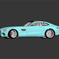 Blue Mercedes Benz Two Door Sports Car Model With Black Roof And Shiny Exterior