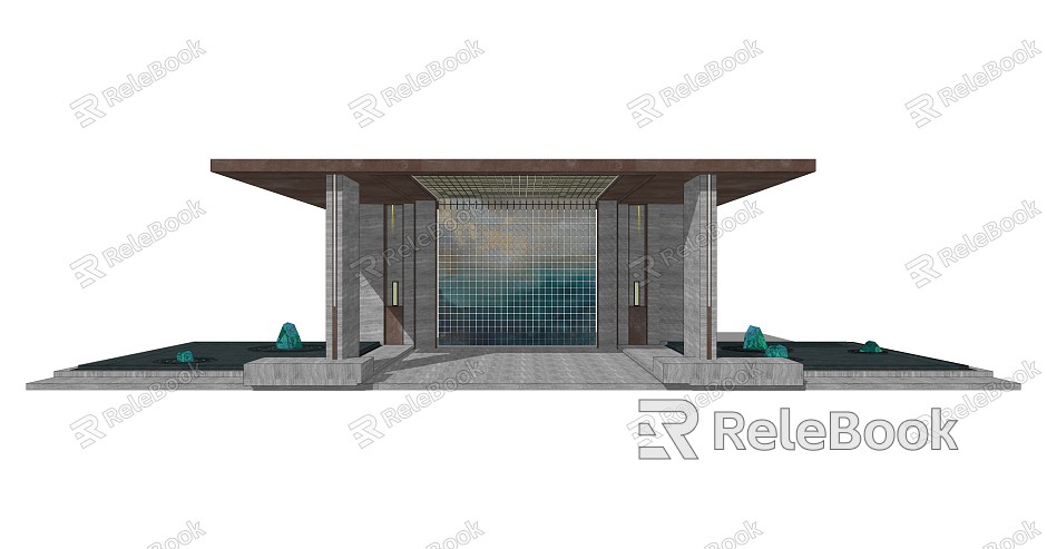 New Chinese Pavilion Waterscape Pavilion model