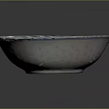 Intricate Carved Ceramic Bowl With Blue And White Floral Patterns Design