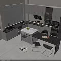Modern Kitchen Dining Table Set With Black Countertop Metal Chairs And Island