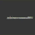 Detailed Miniature Model Scene With Stone Paved Path Water Area And Red Marker