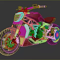 Ducati Motorcycle With Modern Red Body Black Seat And Colorful Metallic Wheels