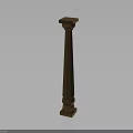 Classical Brown Stone Column With Intricate Carved Details And Architectural Design 3d model