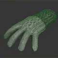 Warm Knitted Winter Gloves With Cable Knit Pattern And Full Finger Design 3d model