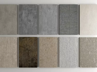 Different Tile Samples With Various Textures And Colors Displayed In Rows 3d model