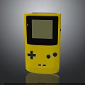 Yellow Handheld Gaming Console Portable Electronic Device With Screen D-pad And Round Buttons 3d model