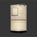 Vintage Blue And Beige Camper Van With Extended Roof Rectangular Windows And Wooden Paneling