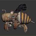 mechanical insect mechanical fly machine insect machine bee cartoon bee 3d model